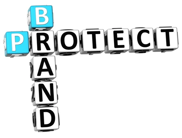3D Brand Protect Crossword — Stock Photo, Image