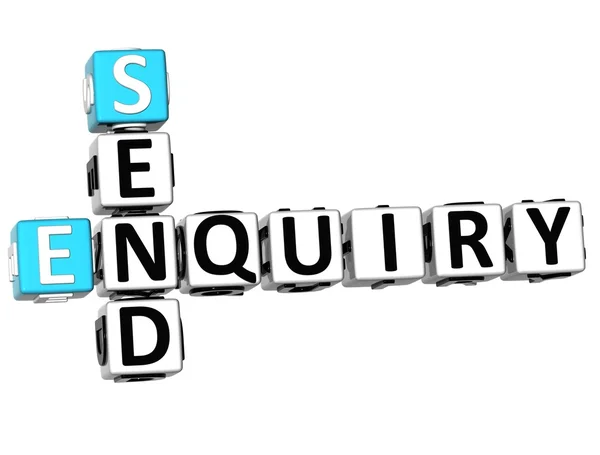 3D Enquiry Send Crossword — Stock Photo, Image