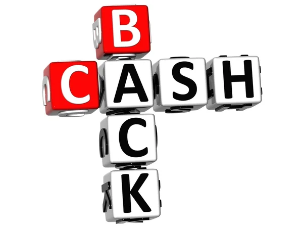 3D cash back keresztrejtvény — Stock Fotó