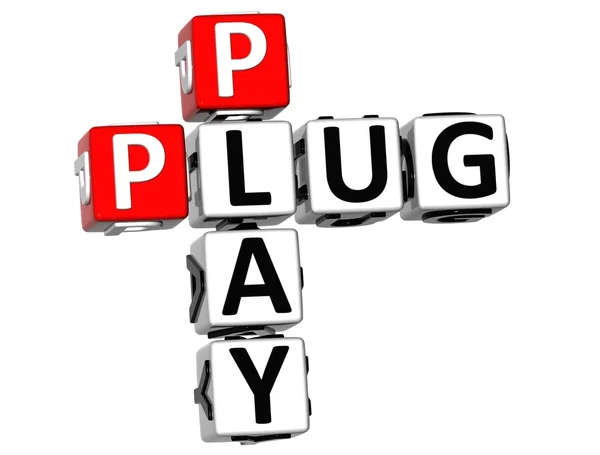 3D Plug and Play Palavras cruzadas — Fotografia de Stock