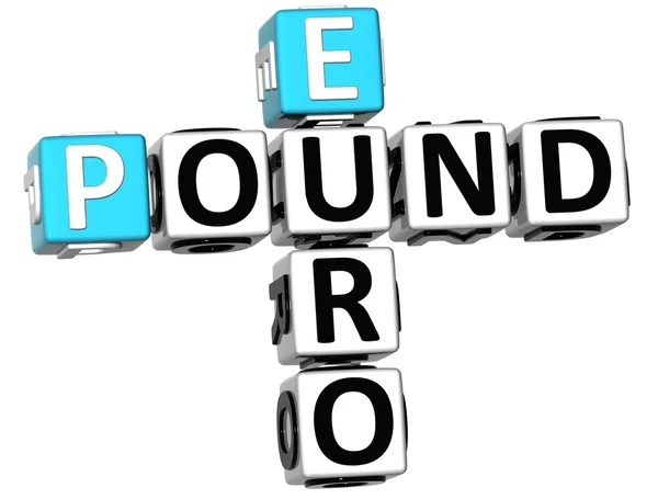 3D Euro Pound Crossword — Stock Photo, Image