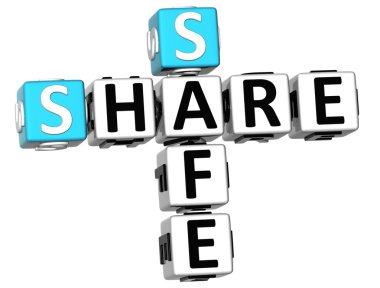 3D Share Safe Crossword clipart