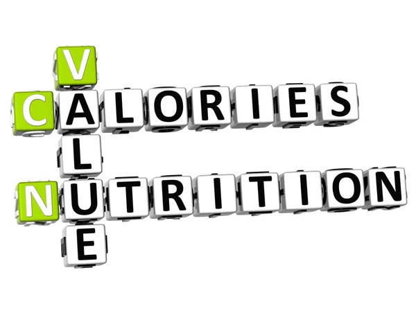 3D Value Calories Nutrition Crossword — Stock Photo, Image
