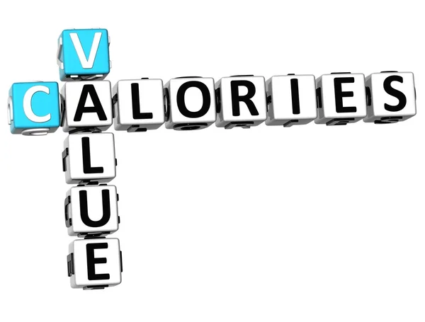 3D Value Calories Crossword — Stock Photo, Image