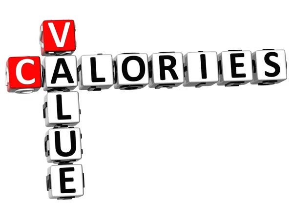 Valeur 3D Calories Mots croisés — Photo