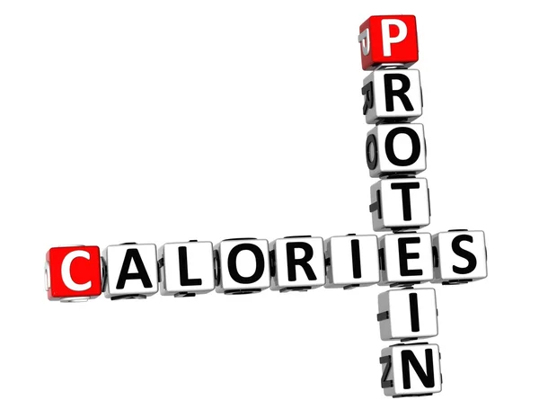 Parole crociate calorie proteiche 3D — Foto Stock