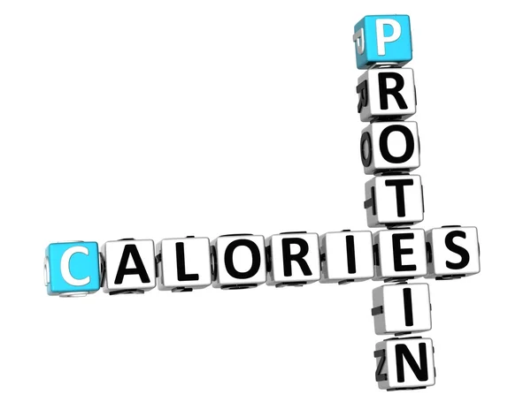 3D Protein Calories Crossword — Stock Photo, Image