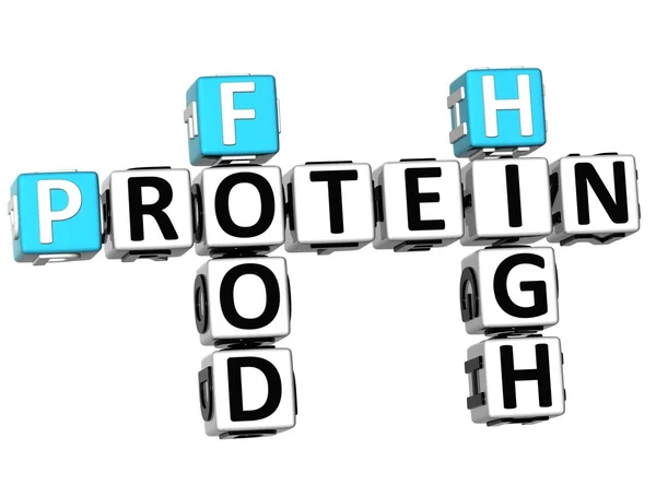 Crucigrama alto de la comida de la proteína 3D — Foto de Stock
