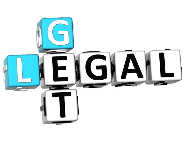 3D Get Legal Crossword — Stock Photo, Image