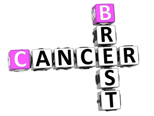 3D Brest Cancer Crossword — Stock Photo, Image