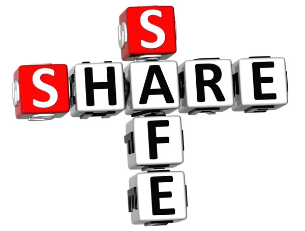 3D Share Safe Crossword — Stock Photo, Image