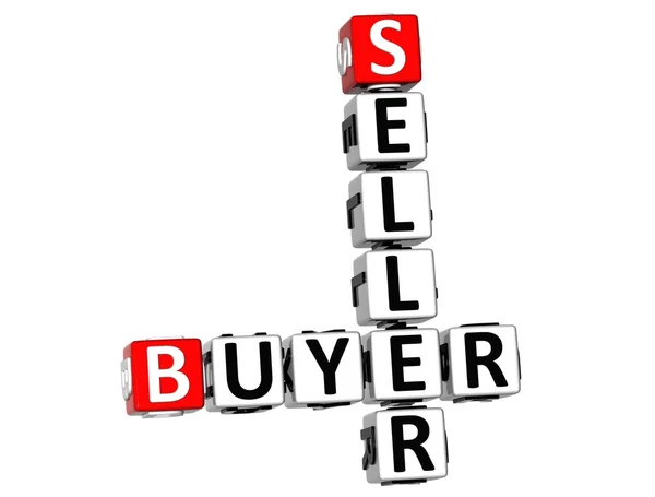 3D Comprador vendedor de palavras cruzadas — Fotografia de Stock