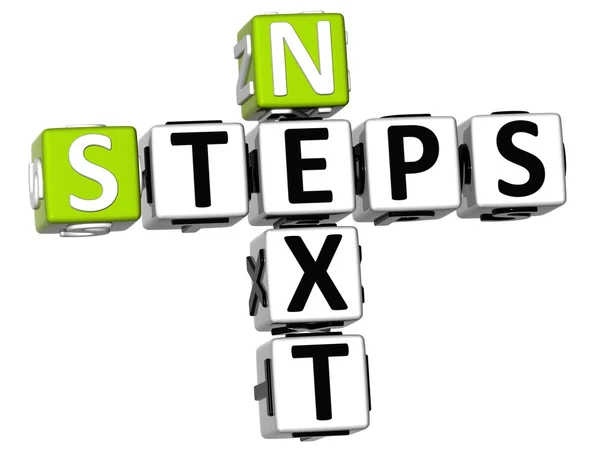 3D Next Steps Crossword — Stock Photo, Image