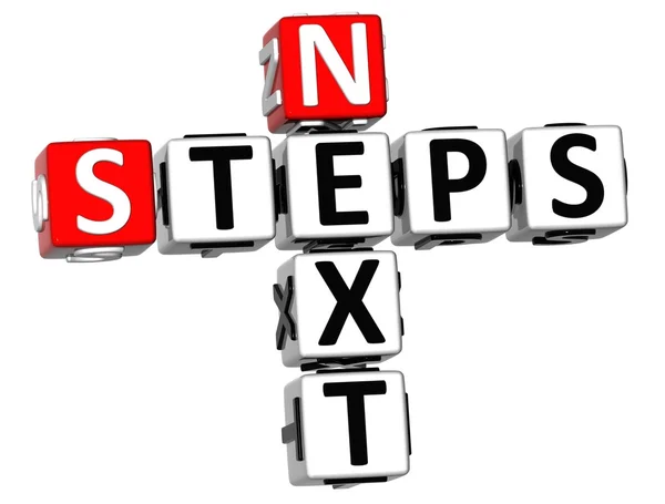 3D Next Steps Crossword — Stock Photo, Image
