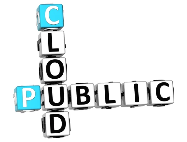 3D δημόσιο cloud σταυρόλεξο — Φωτογραφία Αρχείου