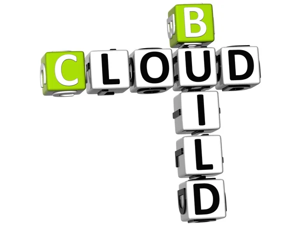 3D Build Cloud Crossword — Stock Photo, Image