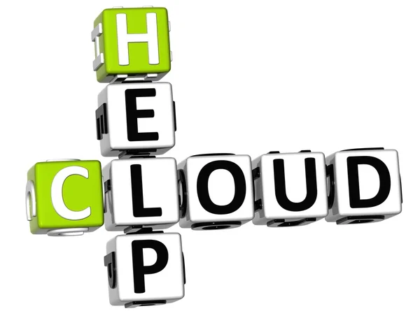 3D Help Cloud Crossword — Stock Photo, Image