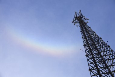 Self support tower and the rainbow clipart