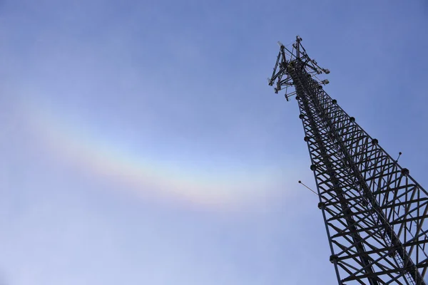 Self support tower and the rainbow — Stock Photo, Image