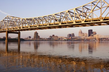 Yellow bridge in Louisville clipart