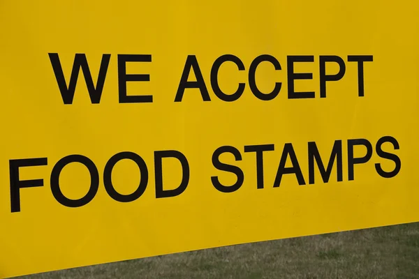 We accept food stamps — Stock Photo, Image