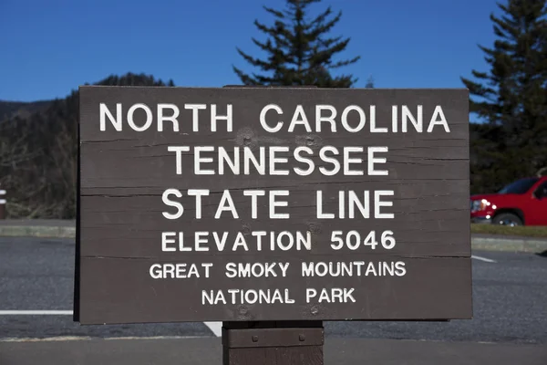 Линия штата Теннесси - Северная Каролина — стоковое фото