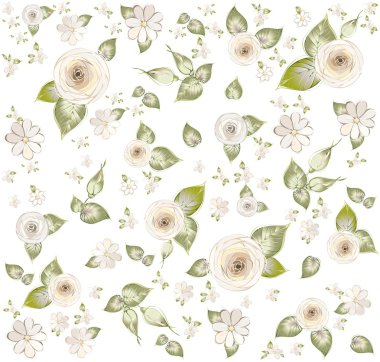 Seamless background.Illustration rose. clipart