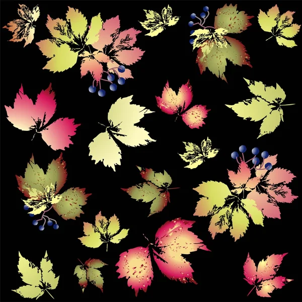 无缝 background.illustration 野生葡萄。秋季背景. — 图库矢量图片