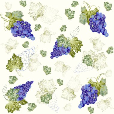 Illustration grapevine.Seamless background. clipart