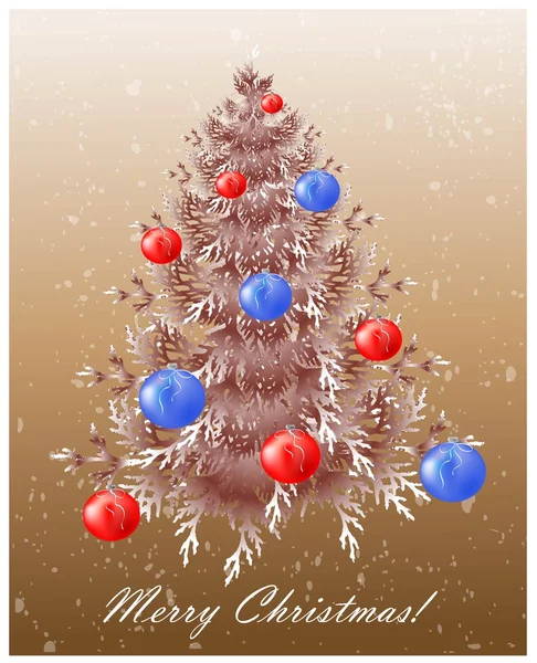 Christmas background with christmas tree. — Stock Vector