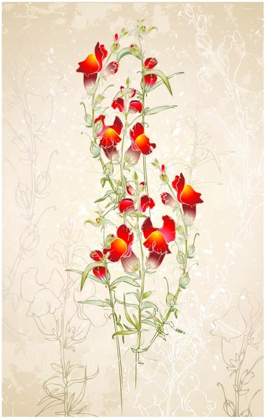 Gratulationskort med bukett en blommor. — Stock vektor