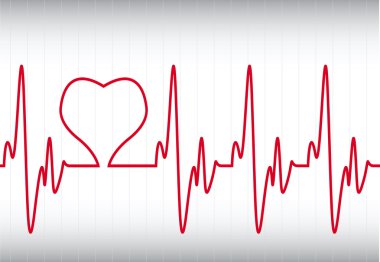 Heart on a Cardiogram clipart