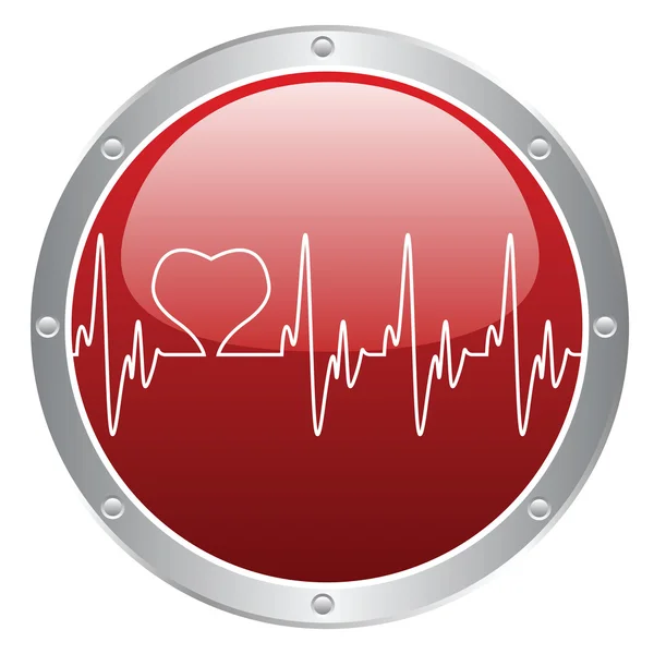 Corazón en un cardiograma — Vector de stock