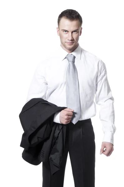 Cheerful young businessman isolated — Stock Photo, Image