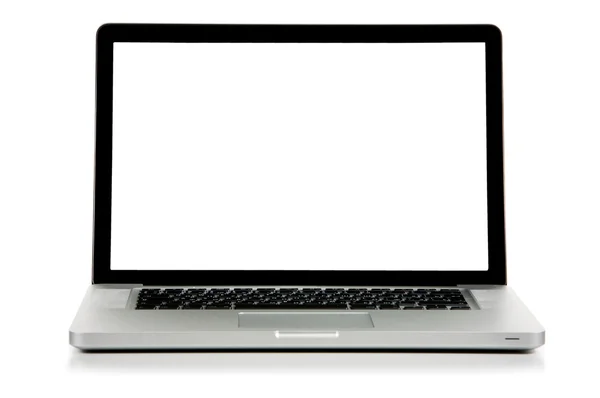 Νέο φορητό υπολογιστή με λευκή οθόνη. — Φωτογραφία Αρχείου