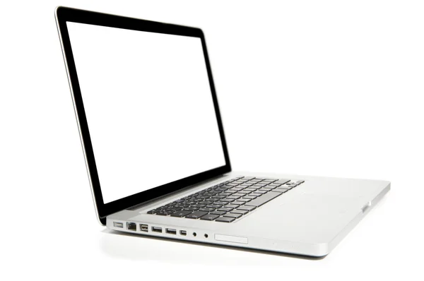 Νέο φορητό υπολογιστή με λευκή οθόνη. — Φωτογραφία Αρχείου