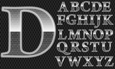 Glass alphabet, letters from a to z, vector ilustration clipart