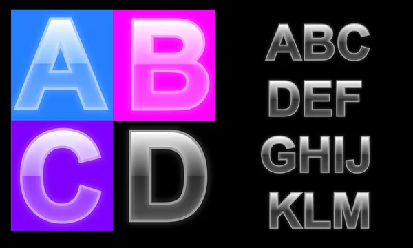 Glas alphabet, letters van een tot en met z, vector ilustration — Stockvector