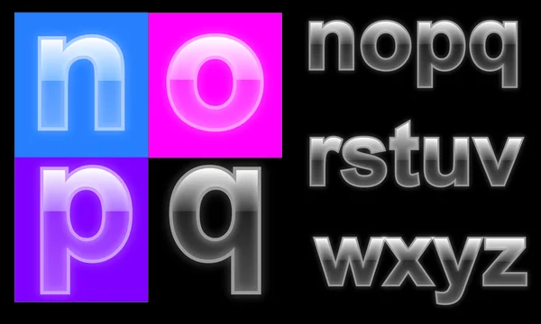 Alphabet en verre, lettres de a à z, ilustration vectorielle — Image vectorielle