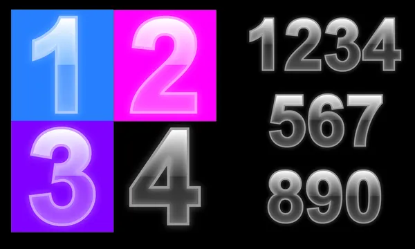 Cam numaraları, mektuplar bir z, ilustration vektör — Stok Vektör