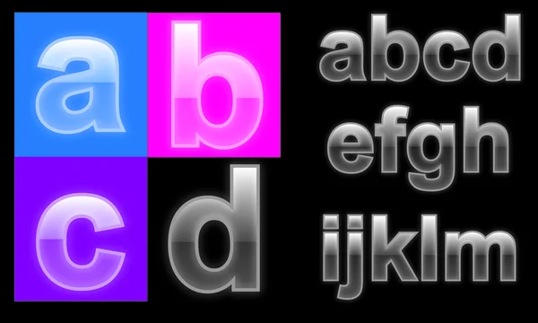 Γυαλί αλφάβητο, γράμματα από το ένα έως το ω, διάνυσμα ilustration — Διανυσματικό Αρχείο