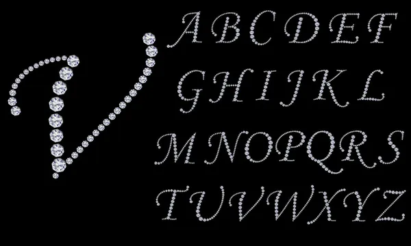 Alphabet diamant, lettres de A à Z, illustration vectorielle — Image vectorielle
