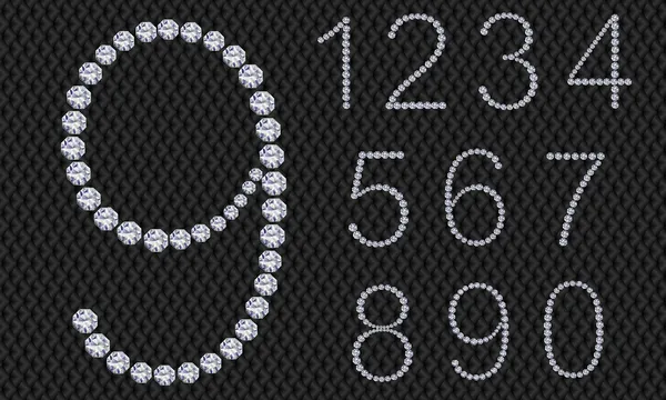 Conjunto de números de diamante, de 1 a 9, ilustração vetorial —  Vetores de Stock