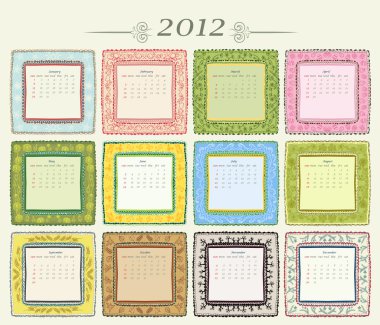 Calendar of 2012 clipart