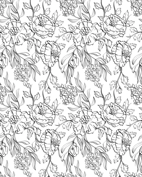 手描きの花の壁紙 — ストックベクタ