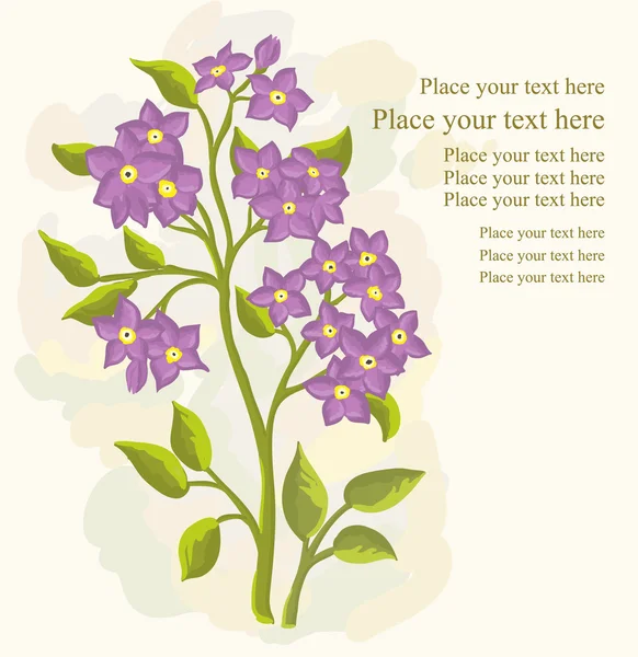 Carte de vœux florale dans un style rétro — Image vectorielle