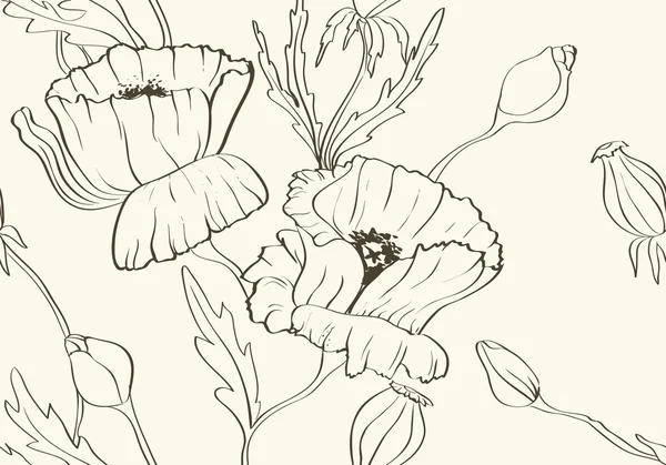 Blommig sömlös bakgrund — Stock vektor