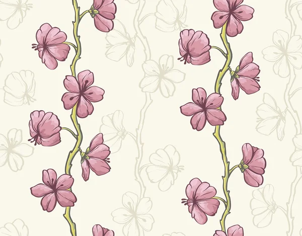 Kleurrijke bloemen naadloos patroon — Stockvector