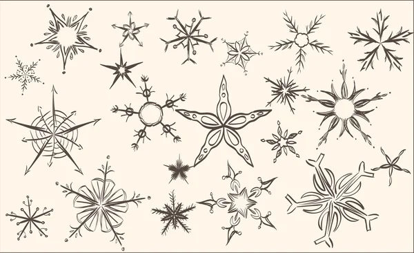 Hand drawn snowflakes — Stock Vector