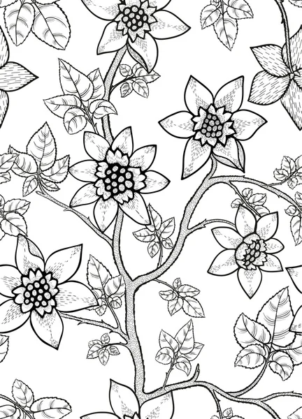Floral herhalende behang — Stockvector